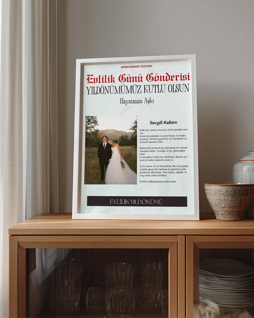 Yıldönümü Gazete Manşet Tasarımlı Poster Tablosu