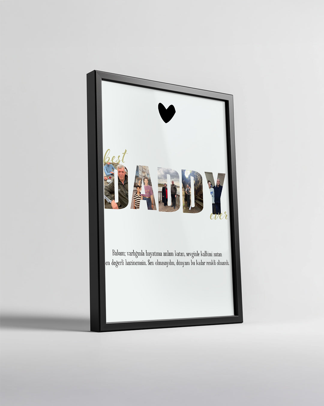 Fotoğraflı Best Daddy Ever Kolaj Poster Tablosu Poster Tablosu