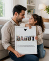 Fotoğraflı Best Daddy Ever Kolaj Poster Tablosu Poster Tablosu