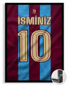 Bordo Mavi Yeni Sezon Forma Arkası İsimli Numaralı Poster Tablo — siyah çerçeve, ön görünüm