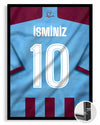 Bordo Mavi Forma Arkası İsimli Numaralı Poster Tablo — siyah çerçeve, ön görünüm