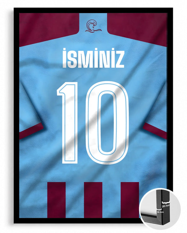 Bordo Mavi Forma Arkası İsimli Numaralı Poster Tablo — siyah çerçeve, ön görünüm