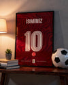 Türkiye Milli Takım Forma Arkası İsimli Numaralı Poster Tablo — siyah çerçeve, rafta