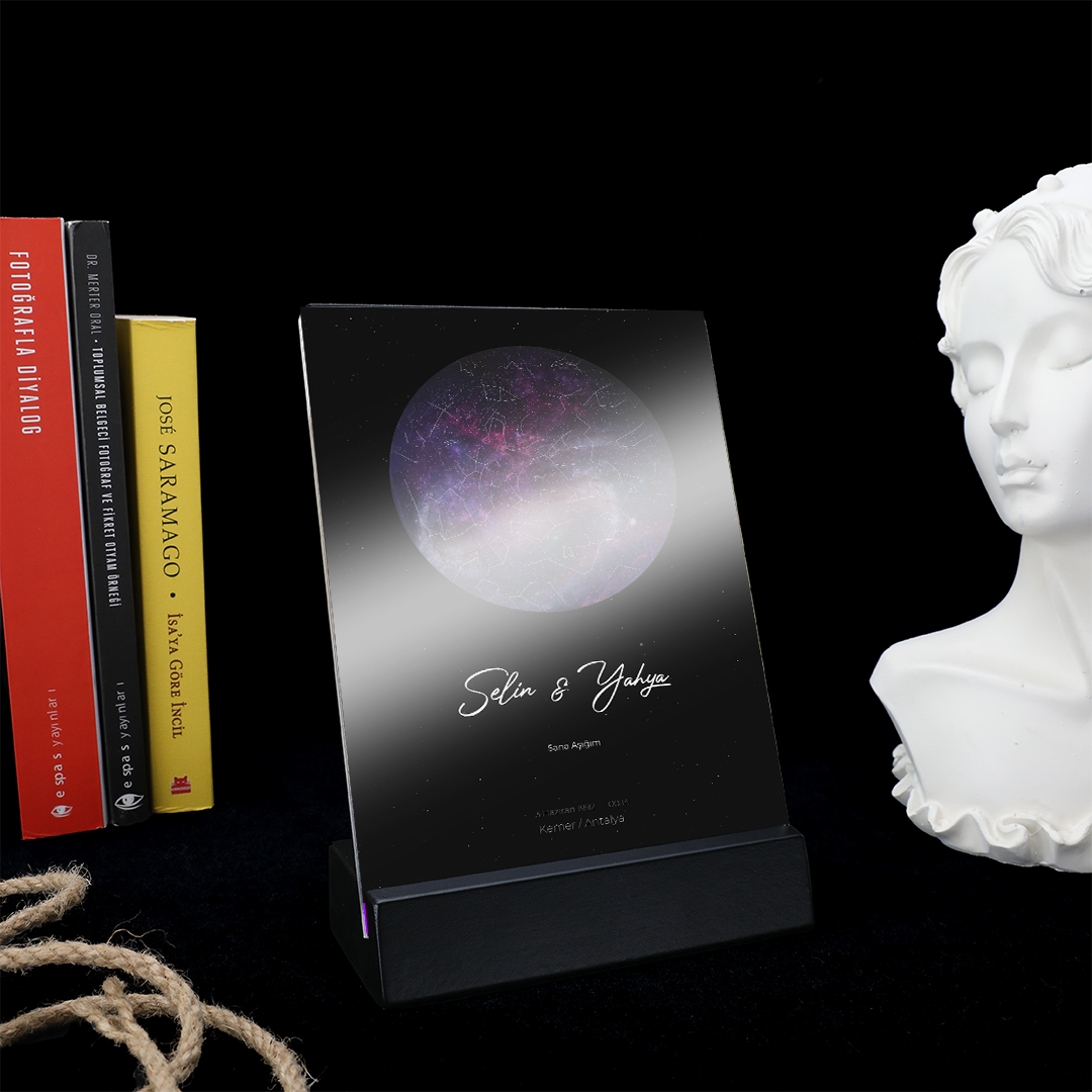 Yıldız Haritası (Galaksi) Pleksi Konsept Kutu