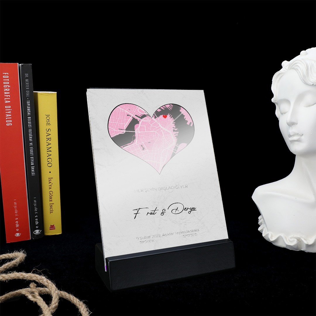 The Place Where I First Met (Heart) Plexiglass Concept Box