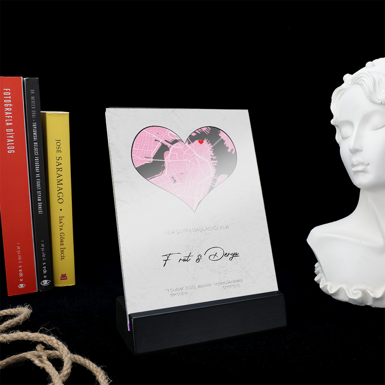 İlk Tanıştığım Yer (Kalp) Pleksi Konsept Kutu