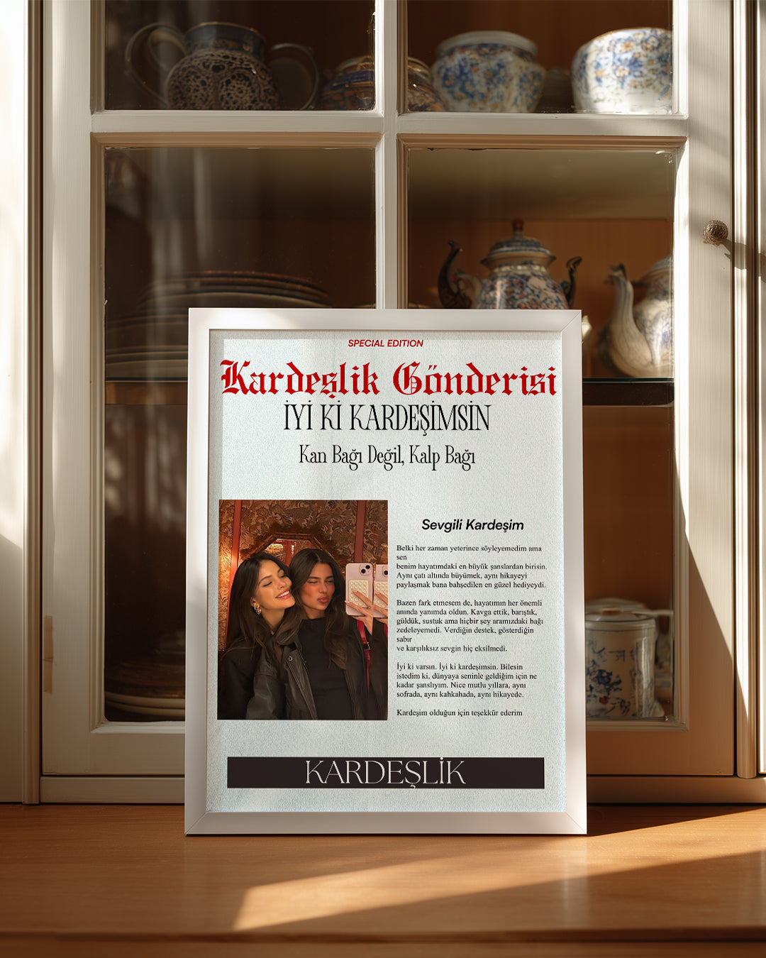 Kardeşlik Gönderisi Gazete Manşet Tasarımlı Poster Tablosu
