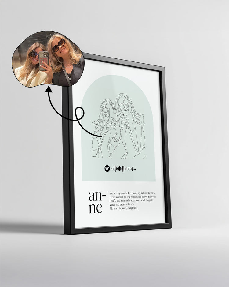 Annelere Özel Line Art Çizim Poster Tablosu