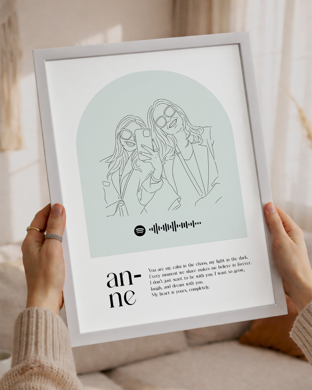 Annelere Özel Line Art Çizim Poster Tablosu