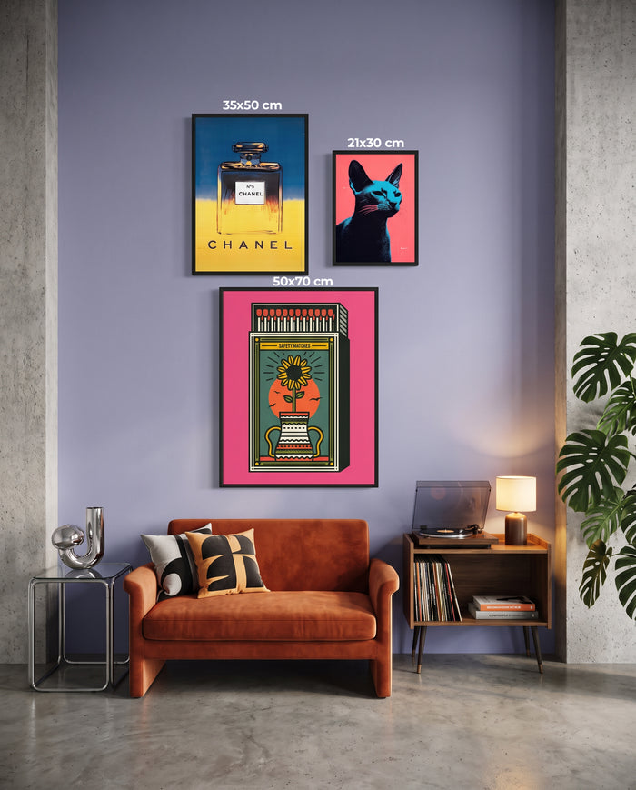 Pop Art 3'lü Poster Tablo Seti ölçüleri