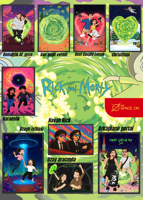 Rick And Morty Temalı Poster Tablosu