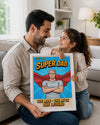 Babama Özel Süper Kahraman Çizgi Roman Portre Poster Tablosu