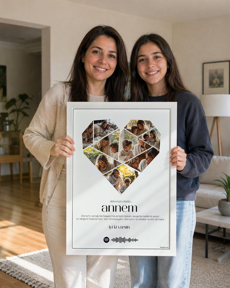 Annelere Özel 1-9 Fotoğraflı Kolaj Poster Tablo